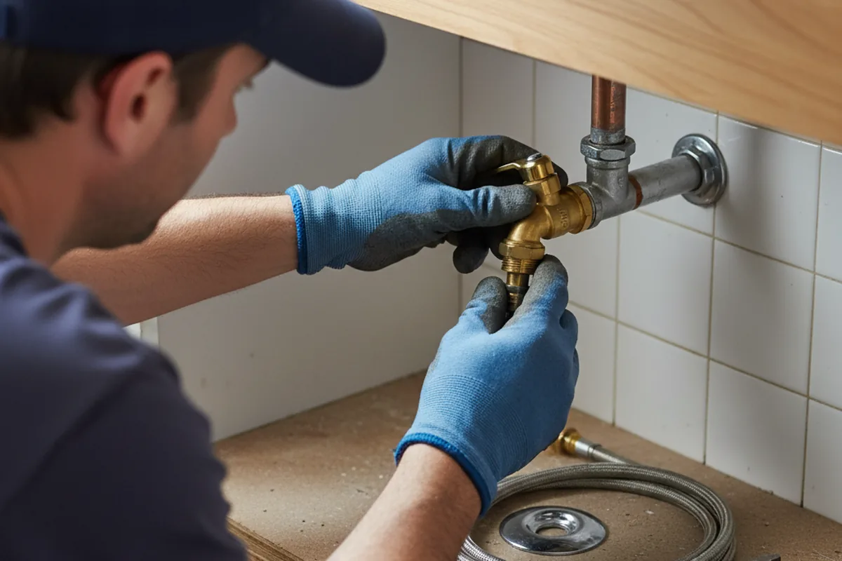 Shutoff valve and fitting work during Emergency Plumbing in Hopkins